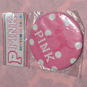 Vintage PINK button mirror
